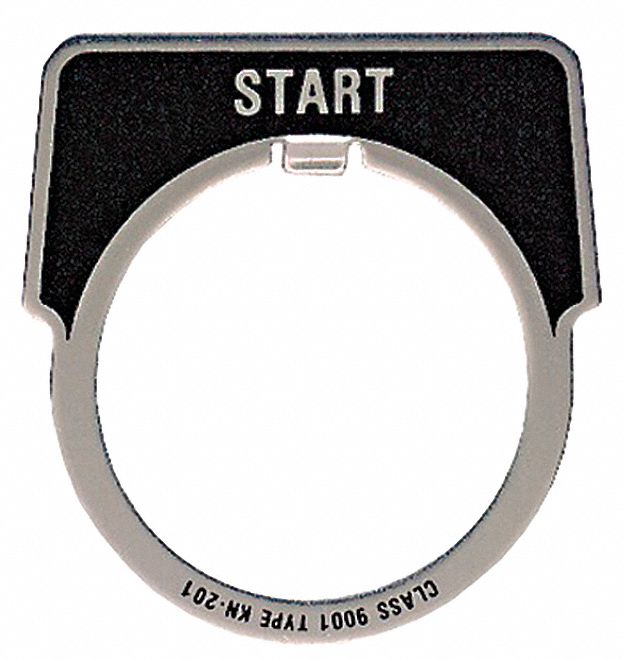 LegendPlate Start Silver/Blk Half-Round