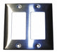 Rocker Wall Plate Stnd Silver 2Gng Brsh