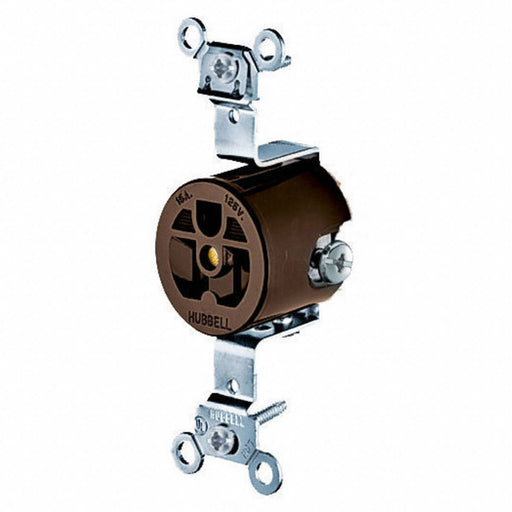 Receptacle Brown 15 A 2P3W Side 1PK