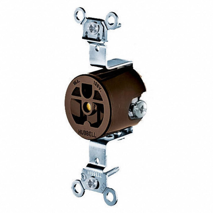 Receptacle Brown 15 A 2P3W Side 1PK
