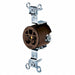 Receptacle Brown 15 A 2P3W Side 1PK