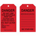 Tag Black/Red 7inH 4inW PK10