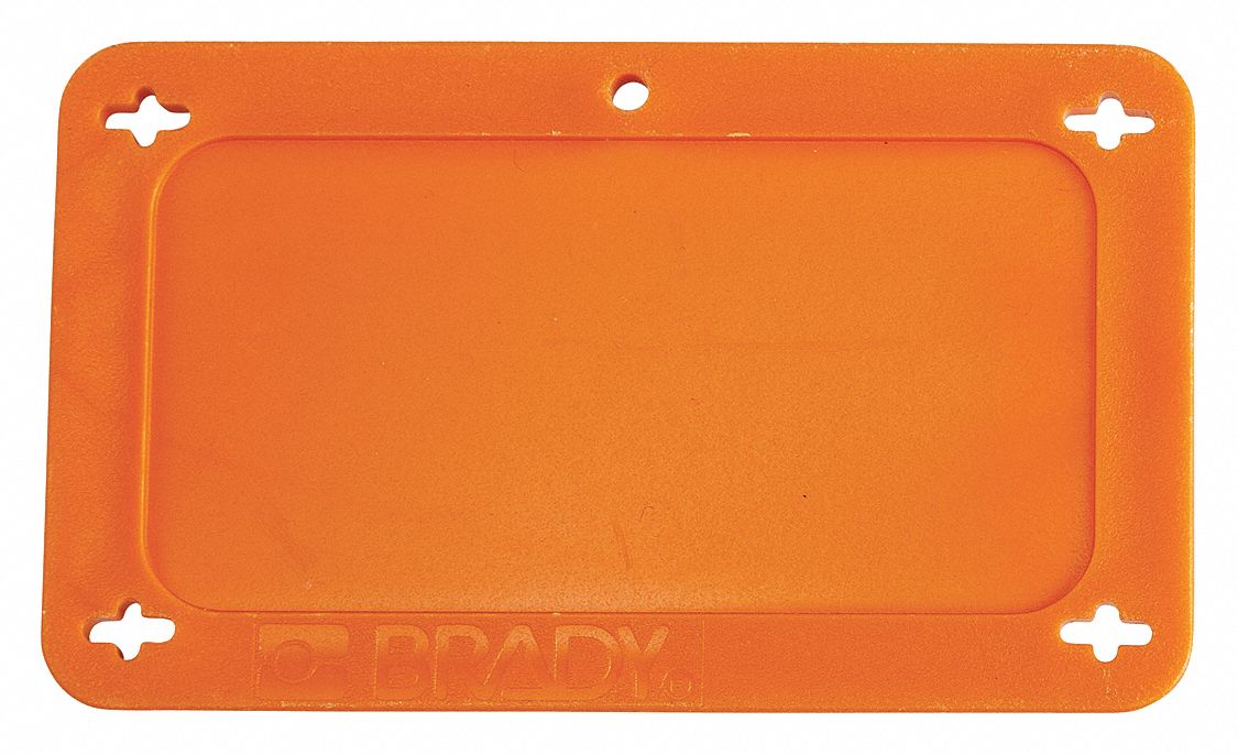 Blank Tag Plstc 2 1/5in H 3 5/7in W Orng