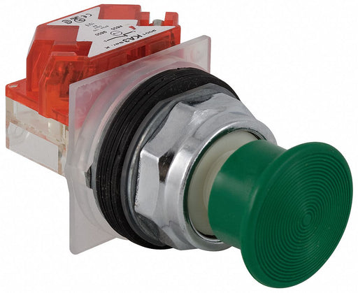 H7084 MushrmHeadPushButton NonIllum Grn 1NC