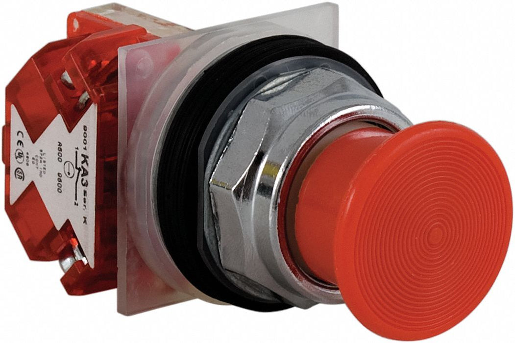 H7084 MushroomHeadPushButton Non-Illum Red 1NC