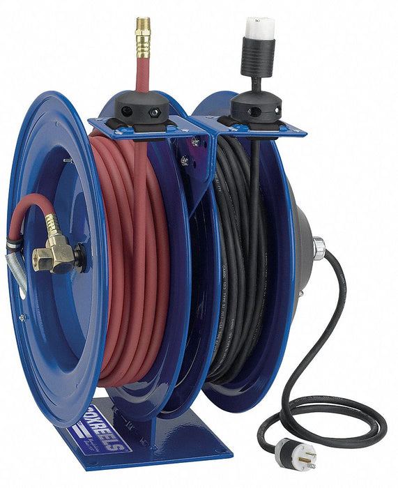 Dual Hose Reel Spring 3/8 in MNPT 50 ft