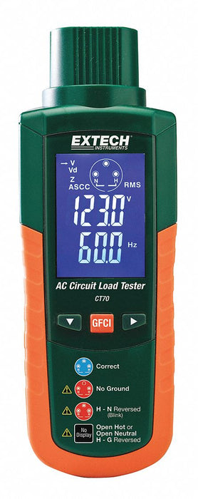 Receptacle Tester 90 to 240V AC LCD