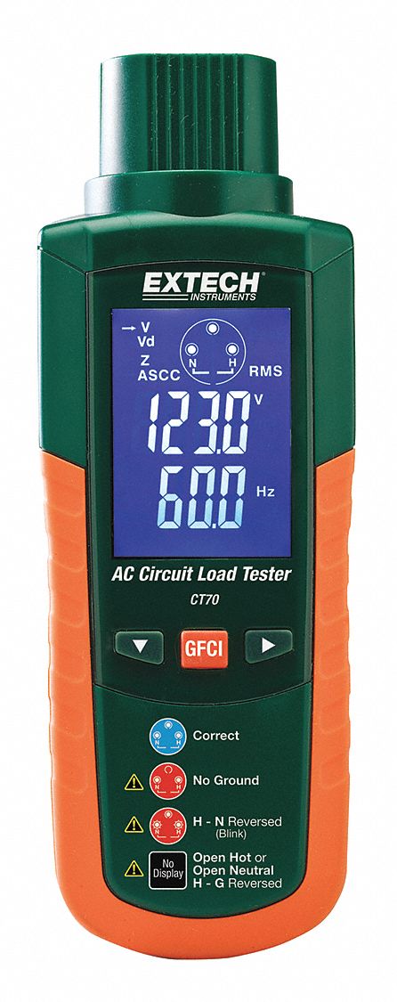 Receptacle Tester 90 to 240V AC LCD