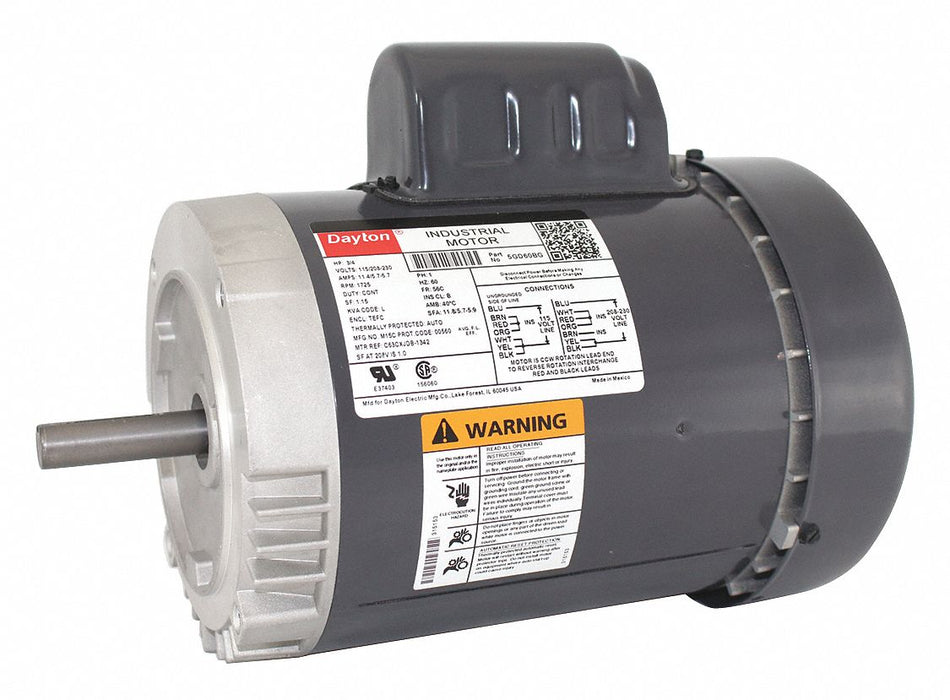 GP Motor 3/4 HP 1 725 RPM 115/208-230V