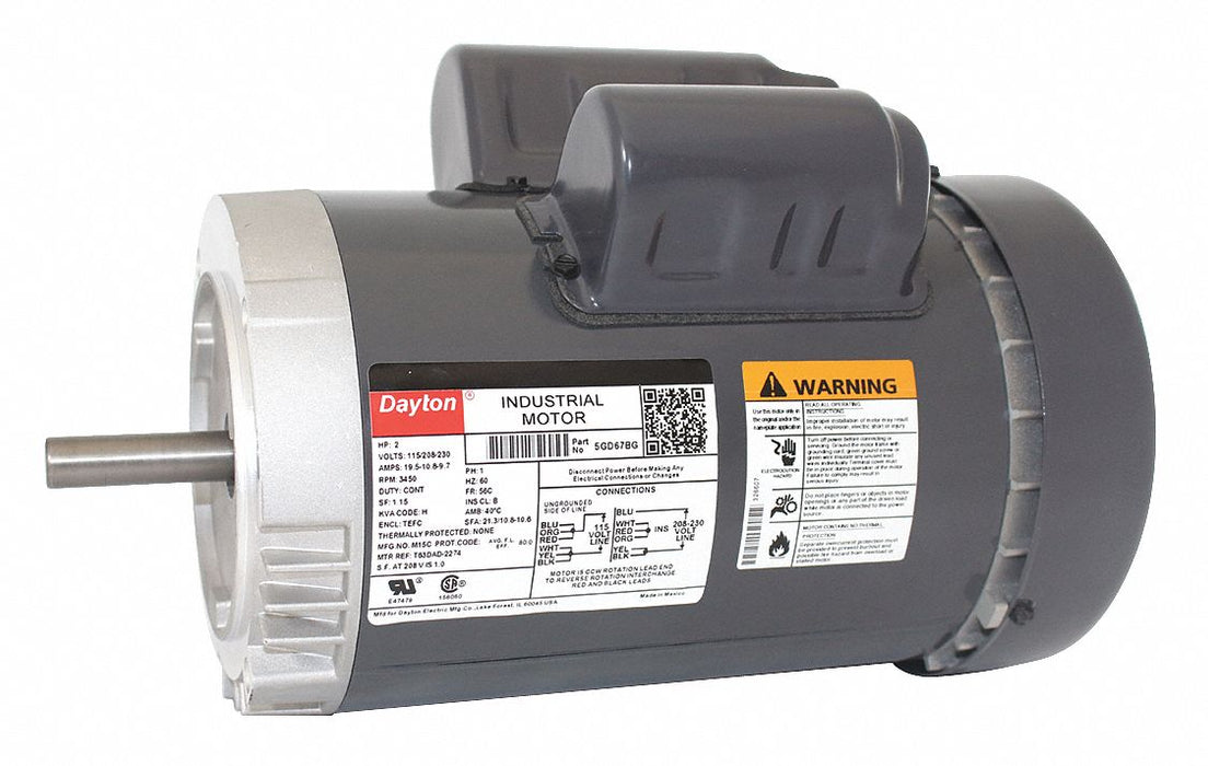 GP Motor 2 HP 3 450 RPM 115/208-230V 56C