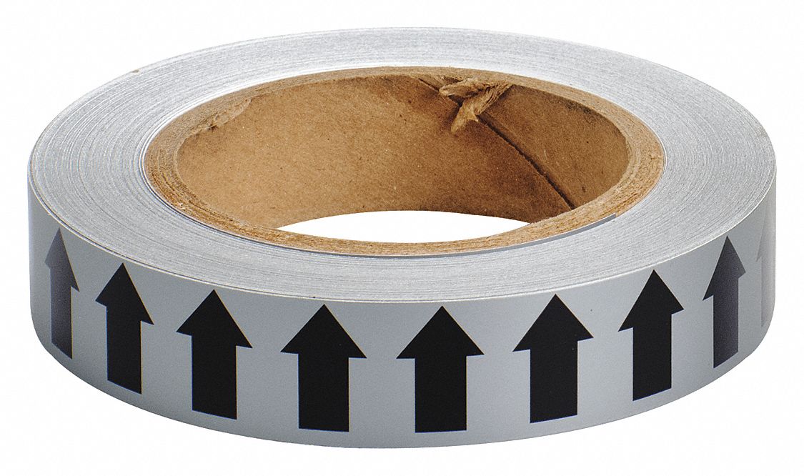 D3612 Pipe Marking Tape Gray 1in W 90ft Roll L