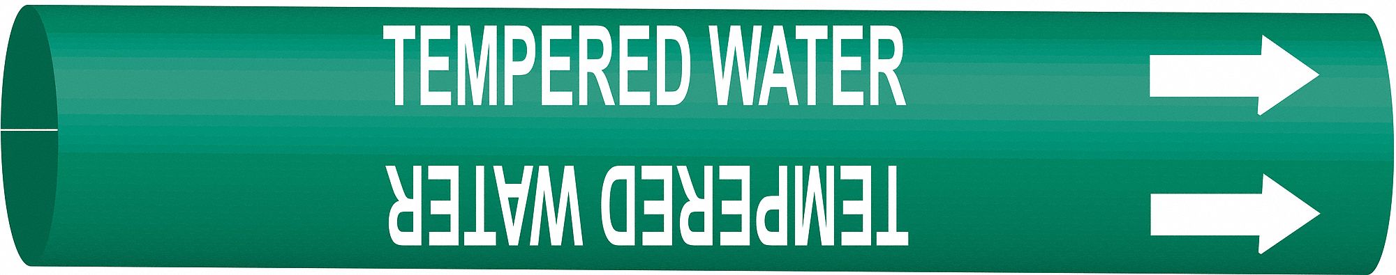 Pipe Marker Tempered Water 10in H 24in W