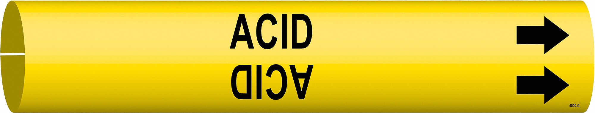 Pipe Marker Acid 2 in H 2 in W