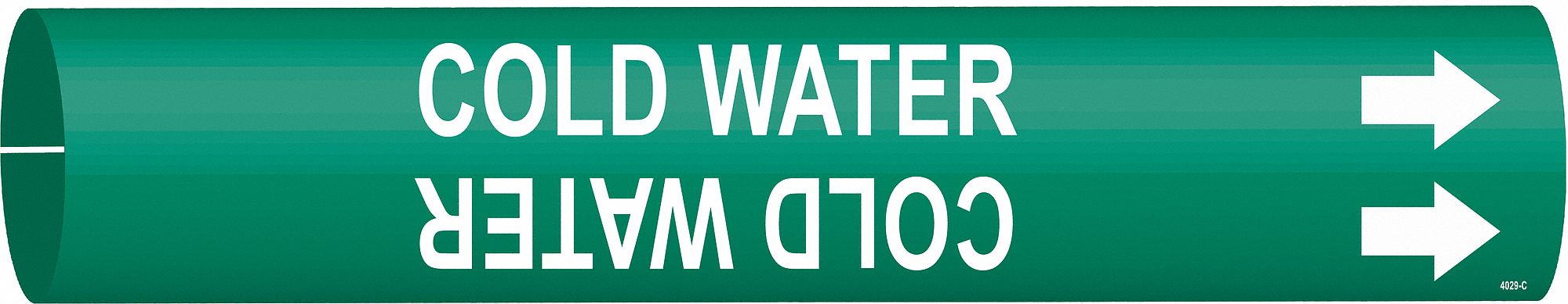 Pipe Marker Cold Water 2 in H 2 in W
