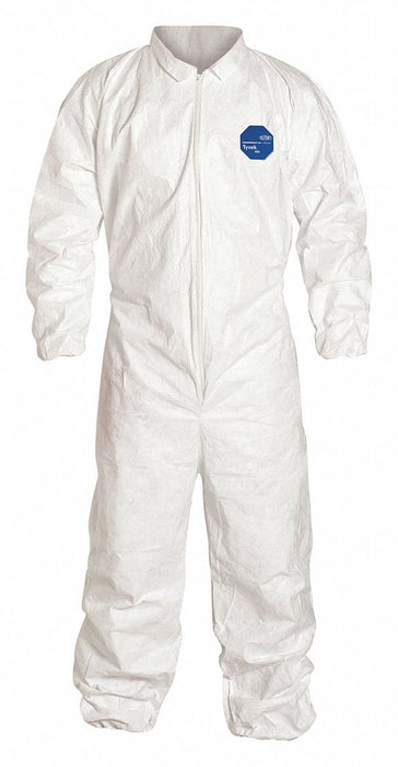 Collared Coverall Elastic White XL PK25