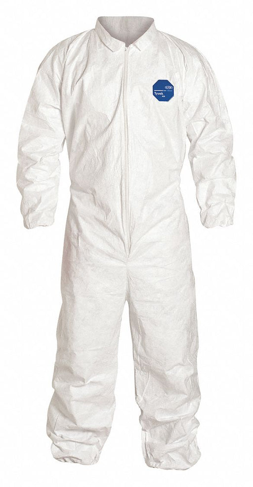 Collared Coverall Elastic White XL PK25