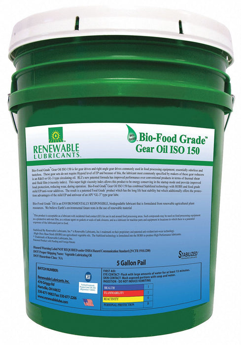 Gear Oil Bio-Food Grade Pail 5 gal