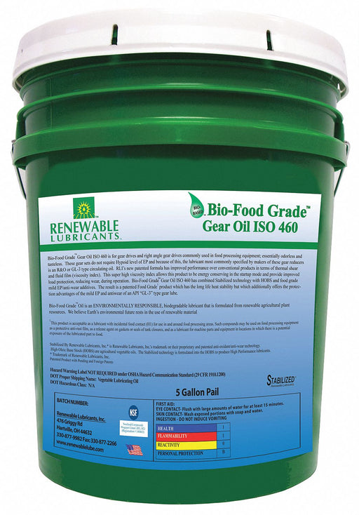 Gear Oil Bio-Food Grade Pail 5 gal