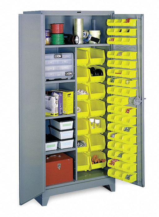 Bin Cabinet 82 x36 x21 DvGry 64YlwBns