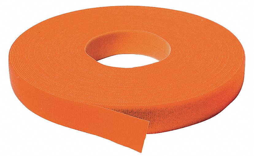 Hook-and-Loop Cable Tie Roll 75 ft Ornge