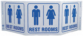 Restrooms Sign Projecting Plastic