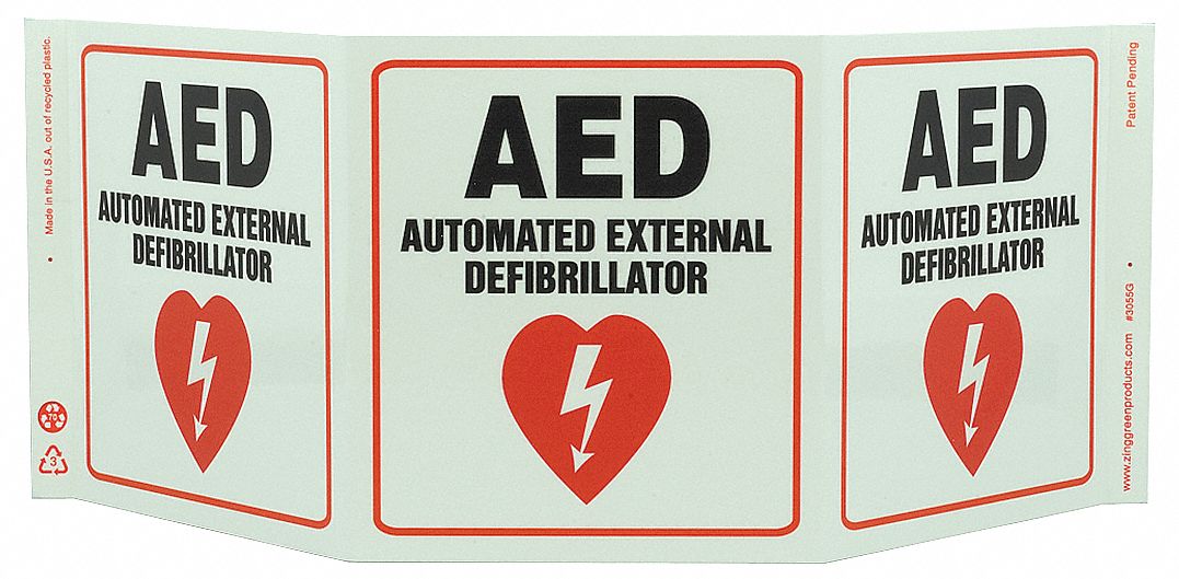 AED Sign Projecting Plastic