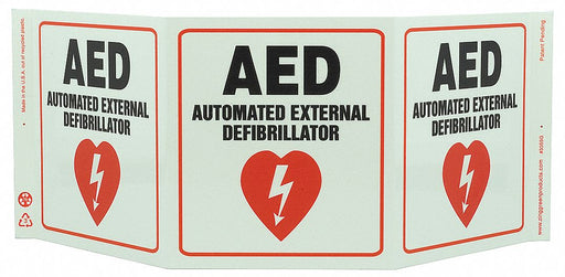 AED Sign Projecting Plastic