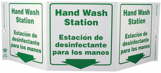 Hand Wash Sign Projecting Plastic