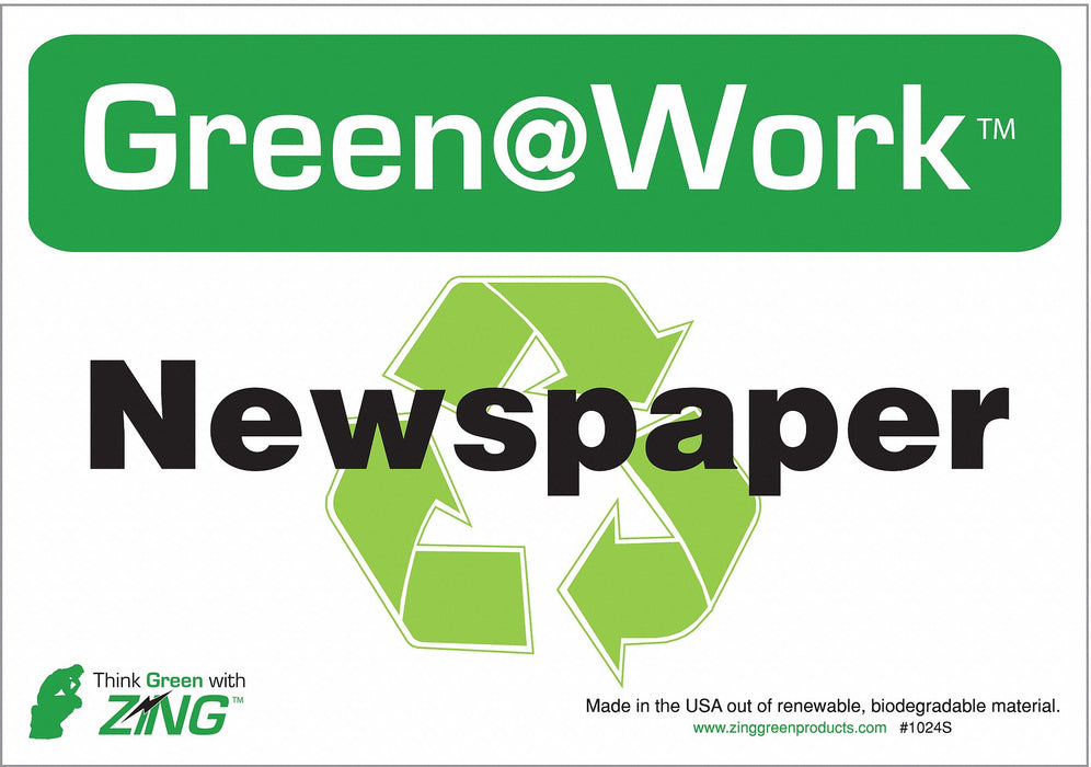 Recycling Adhesive Sign 7x10in PK5
