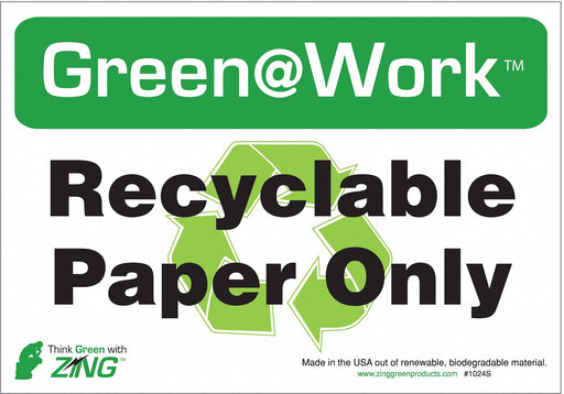 Recycling Adhesive Sign 7x10in PK5