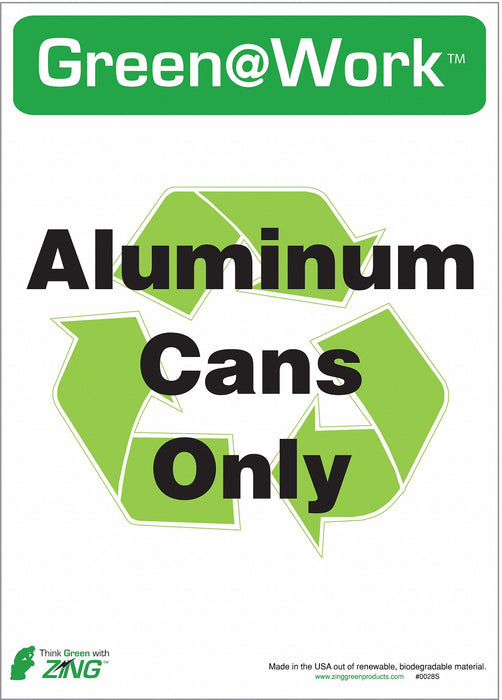 Recycling Adhesive Sign 7x5in PK5