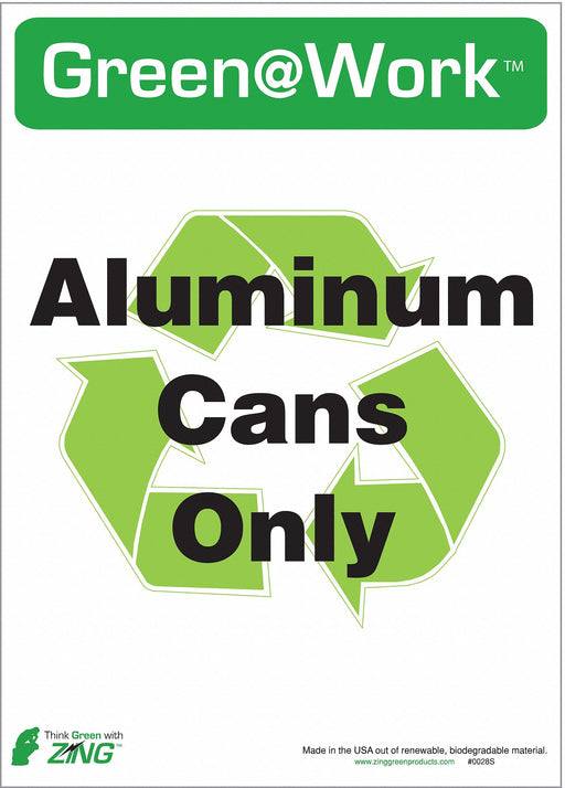 Recycling Adhesive Sign 7x5in PK5