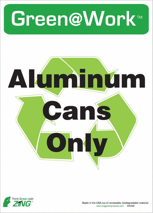 Sign Aluminum Cans Only 14X10 Plastic