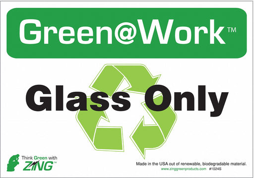 Recycle Label Glass Only 7x10 in PK 5