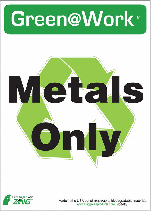 Metals Only Adhsve Sign 7x10in PK5