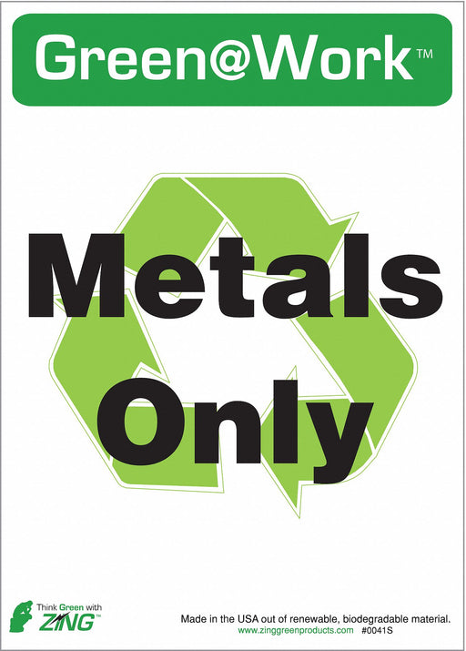 Metals Only Adhsve Sign 7x10in PK5