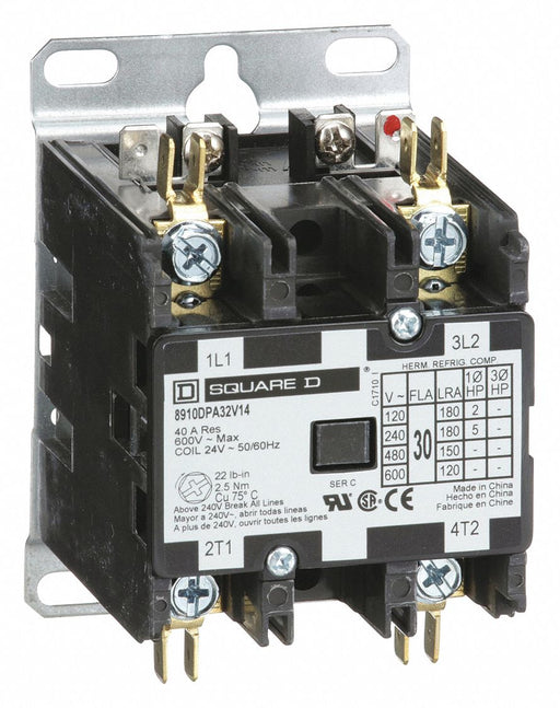 H2650 DefPurposeMagContactor 24VAC 2P 30A