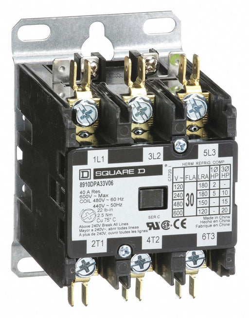H2654 DefPurposeMagContactor 440/480VAC 3P 30A