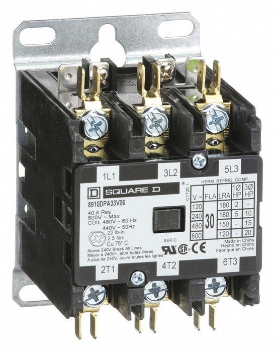 H2654 DefPurposeMagContactor 440/480VAC 3P 30A