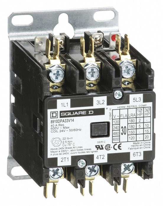 H2654 DefPurposeMagContactor 24VAC 3P 30A