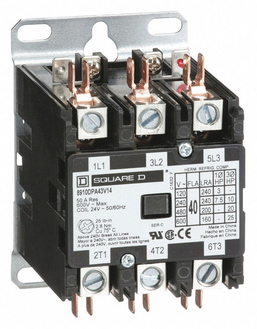 H2655 DefPurposeMagContactor 24VAC 3P 40A