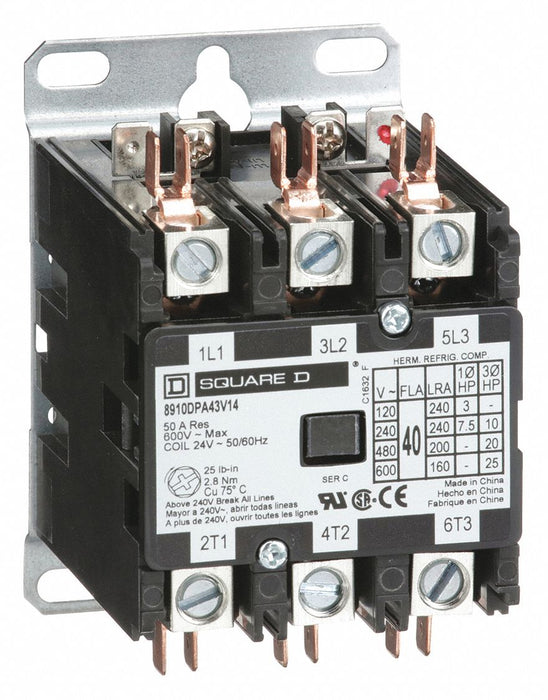 H2655 DefPurposeMagContactor 24VAC 3P 40A