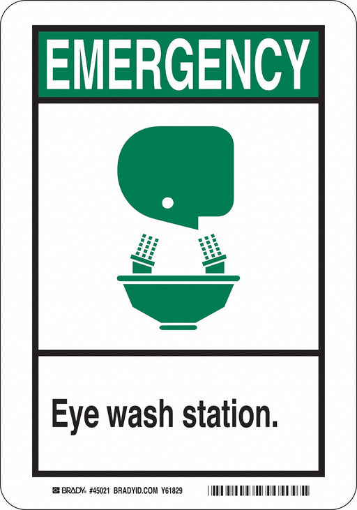 Eye Wash Sign 10X7 Plastic