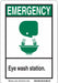 Eye Wash Sign 10X7 Plastic