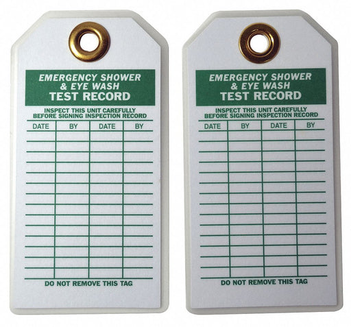 Emer Sh  Eye Wash Test Rcd Tag Brs PK10