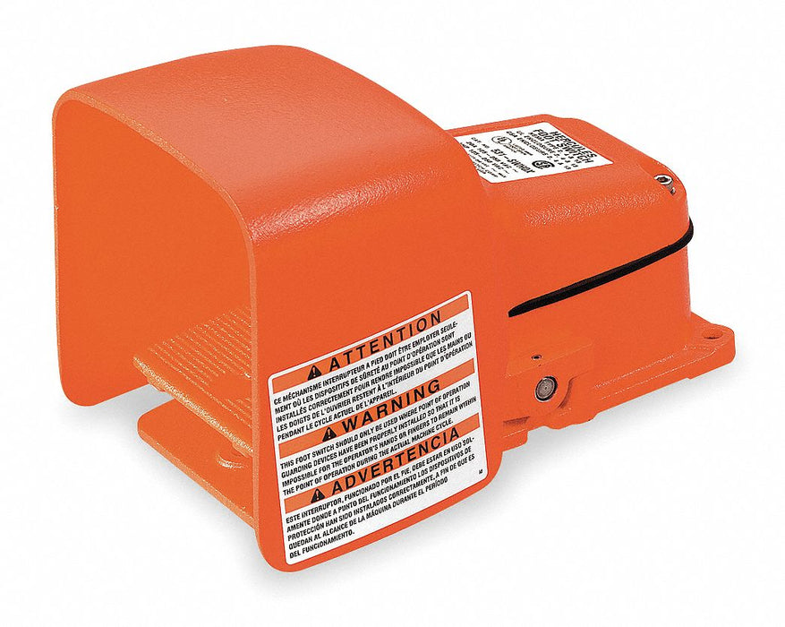 FootSwtch Orange CastIron SPDT Momentary