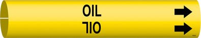 Pipe Marker Oil 2 13/16 in H 2 4/5 in W