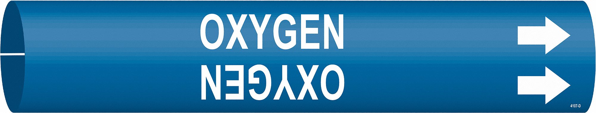 Pipe Marker Oxygen 2 13/16in H 2 4/5in W