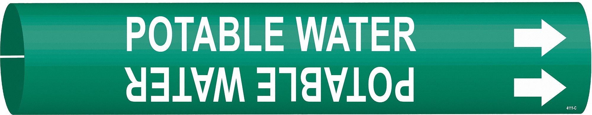 Pipe Marker Potable Water 2 in H 2 in W