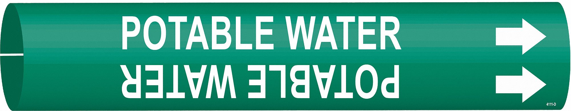 Pipe Marker Potable Water 2 13/16in H